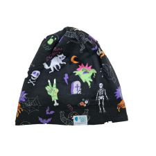  Csősapka kétrétegű extra, halloween, fekete babasapka, sál