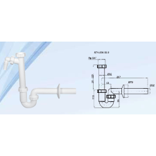  Csőszifon 32mm átmérővel, mosógép csatlakozóval (Csőszifon 32mm átmérővel, mosógép csatlakozóval) beépíthető gépek kiegészítői