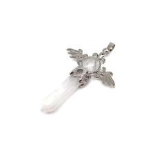  Csúcs medál fém szárny Hegyikristály 4x5cm medál