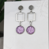 csucsajandek Nemesacél Druzy fülbevaló-Lila
