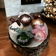 csucsajandek Névre szóló gömb-fekete karácsonyfadísz