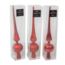  Csúcsdísz műa. piros 27,5cm (a minta nem választató) karácsonyfadísz