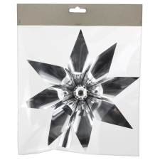  Csúcsdísz virággal műanyagból 24 cm átmérő ezüst karácsonyfadísz