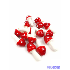  Csúcsos gomba 7cm 13db/csomag - Piros dekorációs kellék