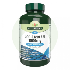  Csukamáj olaj lágyzselatin kapszula - 1000mg - 90db - Natures Aid vitamin és táplálékkiegészítő