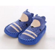  Csúszásgátlós babacipő, puha talpú babazokni - Sötétkék maci-14 cm