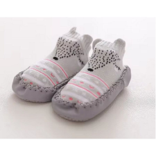  Csúszásgátlós babacipő, puha talpú babazokni - Szürke róka-13 cm gyerek cipő