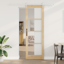  Csúszóajtó Hardver Készlettel 78x232 cm Szilárd Fenyő építőanyag