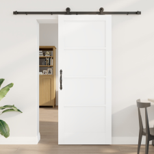  csúszóajtó hardver készlettel fehér 83x202 cm szilárd fa fenyő építőanyag