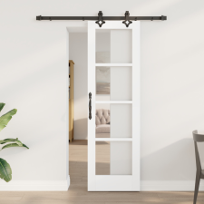 csúszóajtó szerelési készlettel Fehér 61x198.5 cm Szilárd Fenyőfa építőanyag