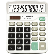 CTIFREE CT-837V számológép, 120x150mm, 12 számjegy, dual power (CT-837V) számológép