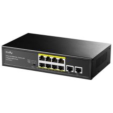 Cudy Switch 8x100Mbps (8xPOE+) + 2x1000Mbps Uplink, Fémházas Asztali, FS1010PG hub és switch
