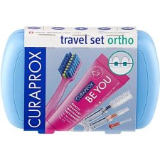 Curaprox Travel Set Ortho, kék fogkefe