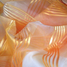 Curtain BEA, beszőtt csíkos organza függönyanyag, narancs - 300 cm méteráru