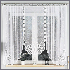 Curtain EWELINA, paneles szerkezetű, fehér jacquard panoráma függöny lakástextília