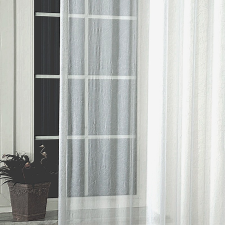 Curtain Gyűrt voile függönyanyag méteráru, fehér, 270 cm magas lakástextília