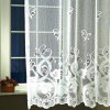 Curtain Jacquard csipke függönyanyag, bordűrös, leveles mintával, 260 cm magas - maradék darab