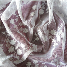 Curtain Jacquard függönyanyag, fehér apróvirágos, maradék darab: 0,7 m lakástextília