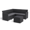 CURVER Claire 5 személyes kerti sarokgarnitúra párnatartós asztallal grafit