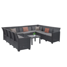 CURVER Claire XIII 11 személyes sarokgarnitúra orlando asztallal kerti bútor