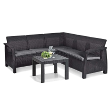 CURVER Corfu relax sarokgarnitúra rosario asztallal kerti bútor