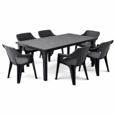 CURVER Elina 6+1 kerti bútor garnitúra szett grafit kerti bútor