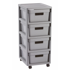 CURVER Infinity Fiókos tárolódoboz 4x11L - Szürke bútor