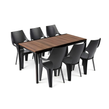 CURVER Parker Large Kerti Bútor Szett 6+1 - Dió/Grafit kerti bútor
