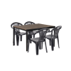 CURVER Rowen 4+1 kerti bútor garnitúra szett dió-grafit