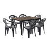 CURVER Rowen 6+1 kerti bútor garnitúra szett dió-grafit