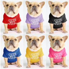  "Cute but psycho" pamut kutyaruha, kék - XXL-es kutyaruha