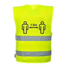  CV74YERL-XL Portwest Távolságtartásra figyelmeztető jól láthatósági mellény 1,5 m láthatósági ruházat