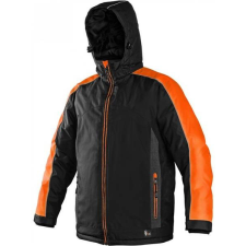 CXS Brighton Vízálló Bélelt Téli Kabát Fekete/Narancssárga - 3XL munkaruha