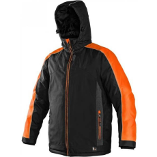 CXS Brighton Vízálló Bélelt Téli Kabát Fekete/Narancssárga - 4XL
