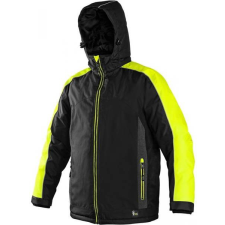 CXS Brighton Vízálló Bélelt Téli Kabát Fekete/Sárga - 4XL munkaruha