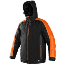 CXS férfi téli dzseki fényvisszaverő elemekkel, fekete/narancssárga, méret: L férfi kabát, dzseki