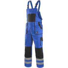 CXS Luxy Bright Fényvisszaverő Kantáros Munkásnadrág Kék/Fekete - 56