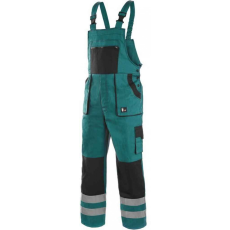CXS Luxy Bright Fényvisszaverő Kantáros Munkásnadrág Zöld/Fekete