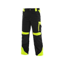 CXS Sirius Brighton férfi munkaruha nadrág fényvisszaverő elemekkel, fekete/sárga, méret: 46 munkaruha