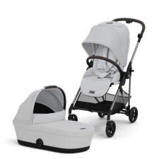 CYBEX Gold Ultrakönnyű CYBEX Melio ajándék mózeskosárral Fog Grey 2in1 babakocsi