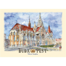 CZW.képlapB6-BU27 Képeslap B6, Budapest grafika, keretezett kép