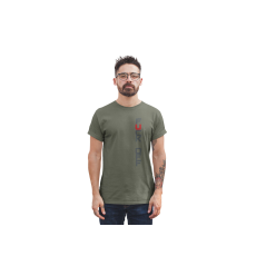  D&B Férfi/Unisex Póló EB00007 FckOff Katonai zöld -Méret L