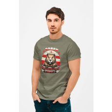  D&B Férfi/Unisex Póló ME00003 BoberKurwa Katonai zöld-Méret 5XL