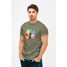  D&B Férfi/Unisex Póló MO00008 Fox Katonai zöld-Méret M