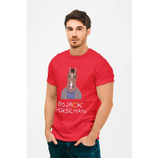 D&B Férfi/Unisex Póló MO00009 BoJackHorseman Piros-Méret S férfi póló
