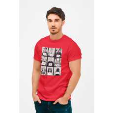  D&B Férfi/Unisex Póló MO00023 Horror Piros-Méret L