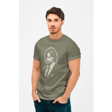  D&B Férfi/Unisex Póló MO00026 JohnWick Katonai zöld-Méret S