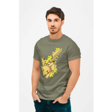  D&B Férfi/Unisex Póló MO00042 Pokemon Katonai zöld-Méret 5XL
