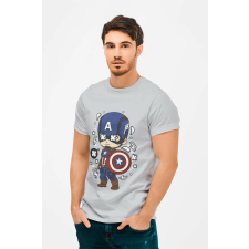 D&B Férfi Unisex Póló PC00007 Captain America Szürke-Méret XL férfi póló