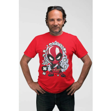  D&B Férfi Unisex Póló PC00009 Deadpool Piros-Méret 2XL